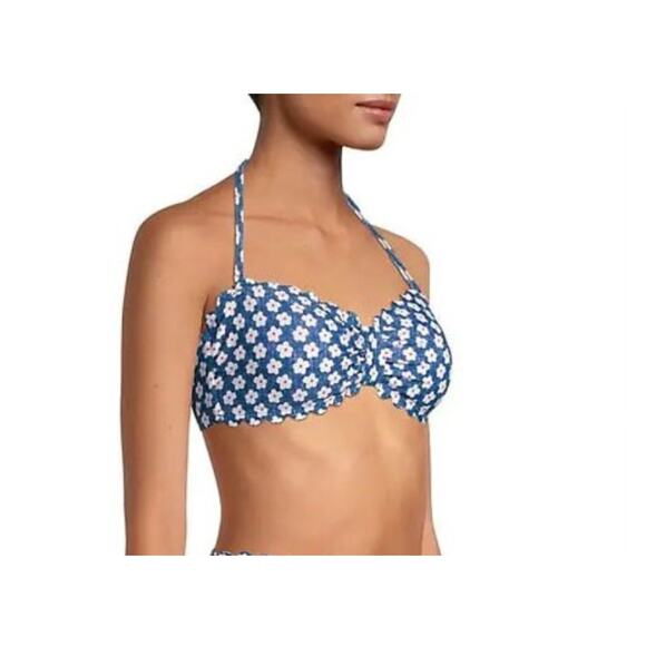 Tommy Hilfiger Floral Scalloped Removable Cups Lined Bandeau NWT - Picture 2 of 9
